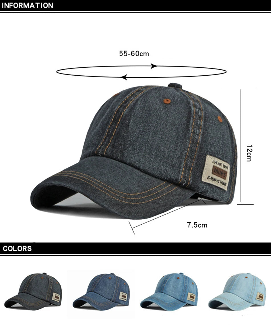 FS Brand Modrá džínová čepice pro muže Letní baseballové čepice Luxusní dámská značková čepice Streetwear Trucker Cap Gorras Para Hombre