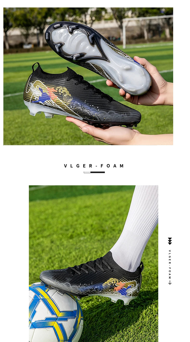 New Men's Soccer Shoes FG Non-Slip Long Spikes Football Boots Soccer Cleats Training Shoes Match Ultralight Outdoor Drop Shipping
