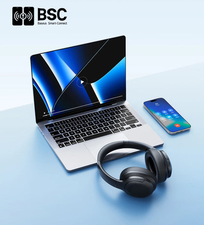 Baseus Wireless Bluetooth 5.3 Over-Ear Headphones – HiFi 40mm Driver, 70H Playtime Foldable Headset with Spatial Audio