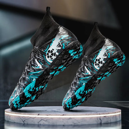 1 paire de chaussures de football pour adultes avec crampons TF, pour les étudiants, durables, antidérapantes, pour l'entraînement sur gazon et les matchs de football