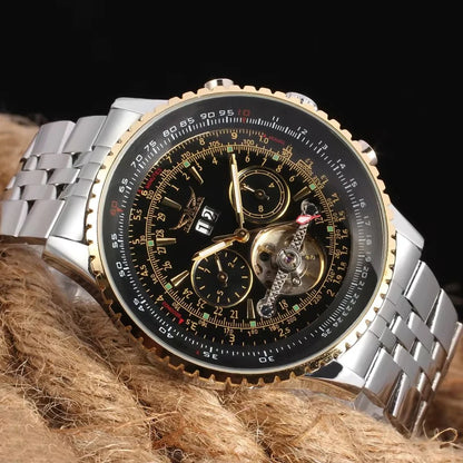 Jaragar 50MM Automatic Mechanical Watch for Men,Multifunctional,Date Month Week Display,3ATM Waterproof,Business Casual Style