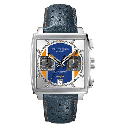 2024 Specht & Sohne New Classic Men's Quartz Watch Blue Color Stainless Steel Japan VK63 Movement Genuine Leather Montre Homme 39MM