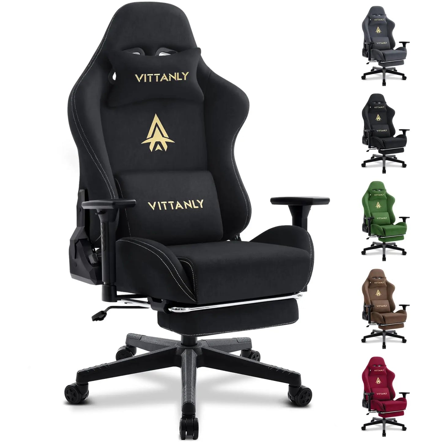 Kitinjoy High Quality Gaming Chair with Footrest, Ergonomic Adjustable Computer Chair, Comfortable Office Chair with Footrest Support for Gaming & Work