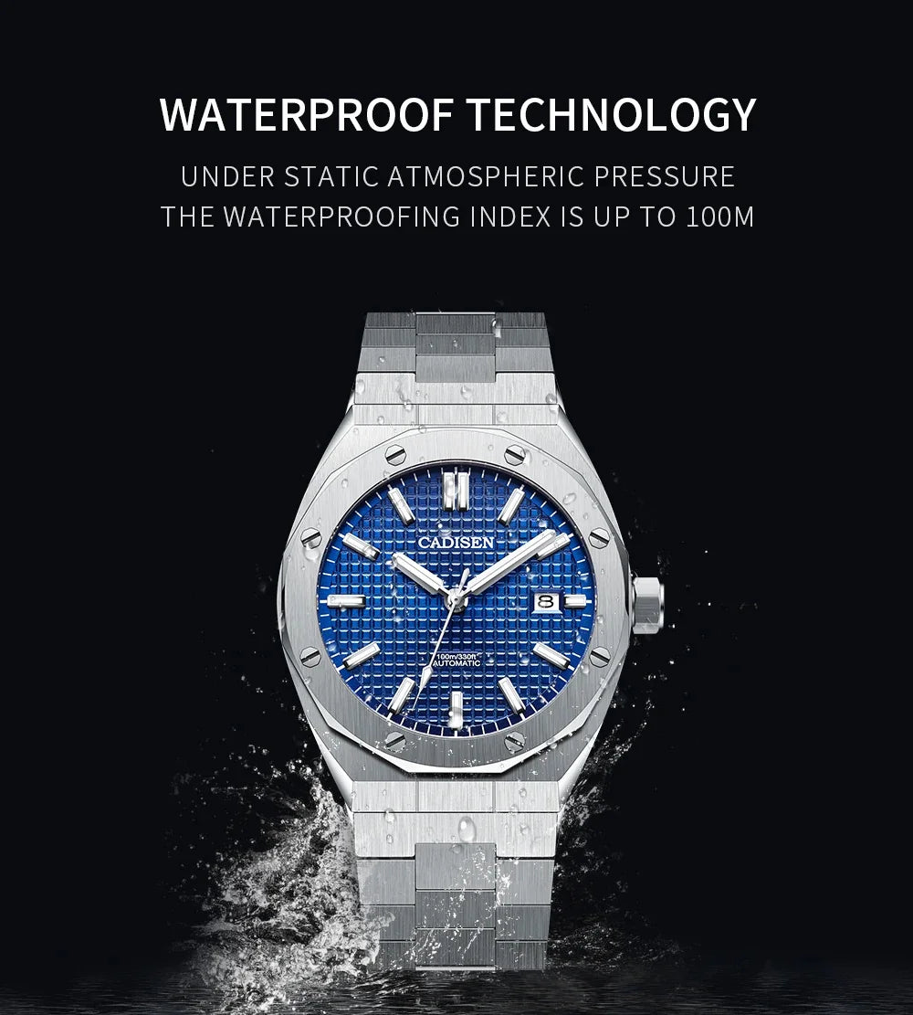 CADISEN Luxury Design 42MM Men Watches Japan MIYOTA 8215 Sapphire Glass Mechanical Automatic Watch Men 100M Waterproof