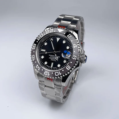 YM Style 40mm Mens Wristwatch, Bidirectional Rotate Bezel, Luminous Dial & Sapphire Crystal, Jubilee Bracelet for NH35 Movement