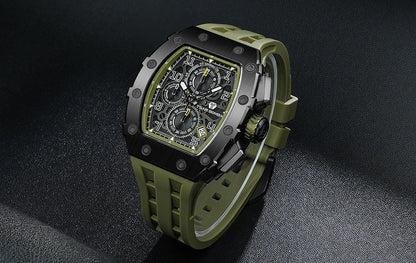 TSAR BOMBA Watch for Men Luxury Brand Tonneau Design Waterproof Clock Stainless Steel Wristwatch Fashion Rectangle Men's Watch