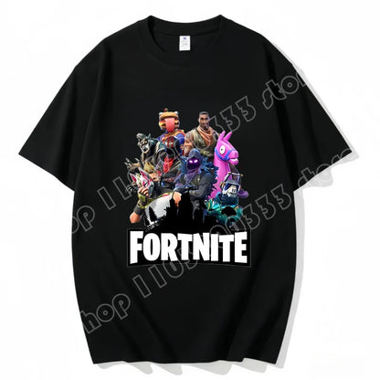 T-shirt Fortnite de gola redonda, unissexo para adulto, moda de dança do jogo, novo, em algodão puro, manga curta, perfeito para uso casual e férias