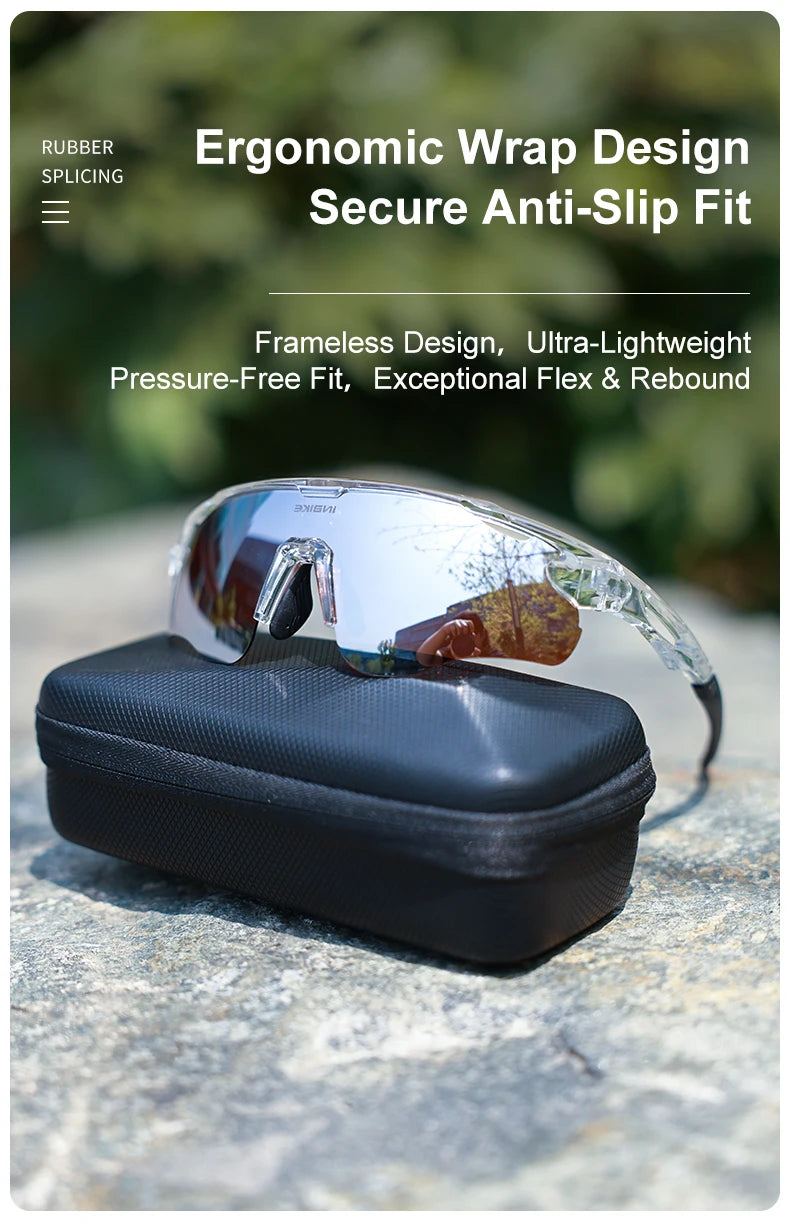 INBIKE 2025 MTB Cycling Sunglasses Polarized UV Protection for Road Biking Mountain Bike Running Hiking Outdoor Sports Glasses