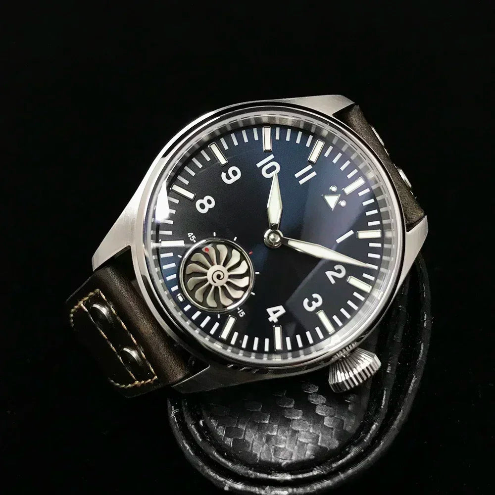 Hruodland 2025 Neue mechanische Herrenuhr Seagull ST3620 Retro-Pilot 43MM BGW-9 Leuchtend Saphirglas Turbine Reloj Hombre