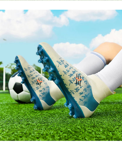Nouvelles bottes de Football hommes chaussures de Football crampons chaussure de Football professionnelle hauts pointes antidérapantes pour grands garçons large baskets d'entraînement