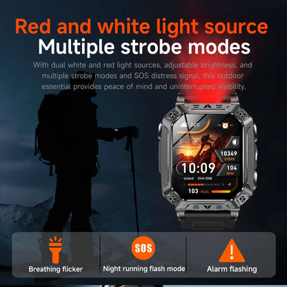 2026 TANK New 1400mAh Military GPS Smart Watch Men 2.01" AMOLED Screen 10ATM Waterproof Clock SOS Call Flashlight Smartwatch iOS
