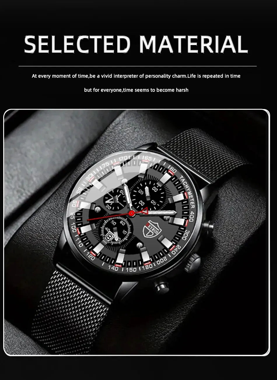 DEYROS Luxury Mens Business Quartz Wristwatch Calendar Fashion Men Casual Sports Watch for Men Gift