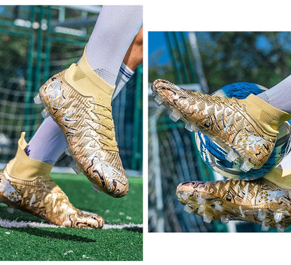 Chuteiras de Futebol de Cano Alto para Homem, para Relva Sintética, Respirantes e Antiderrapantes, Ténis de Treino e Jogo para Desporto ao Ar Livre, Chuteiras de Futebol FG
