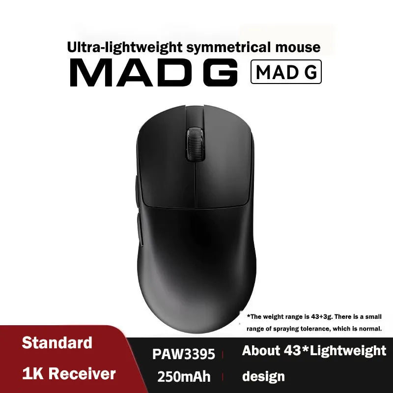 Mouse wireless ultraleggero originale FGG Madlions Mad G Pro Max 8K HZ dual-mode a bassa latenza PAW3395, accessori e regali per gamer