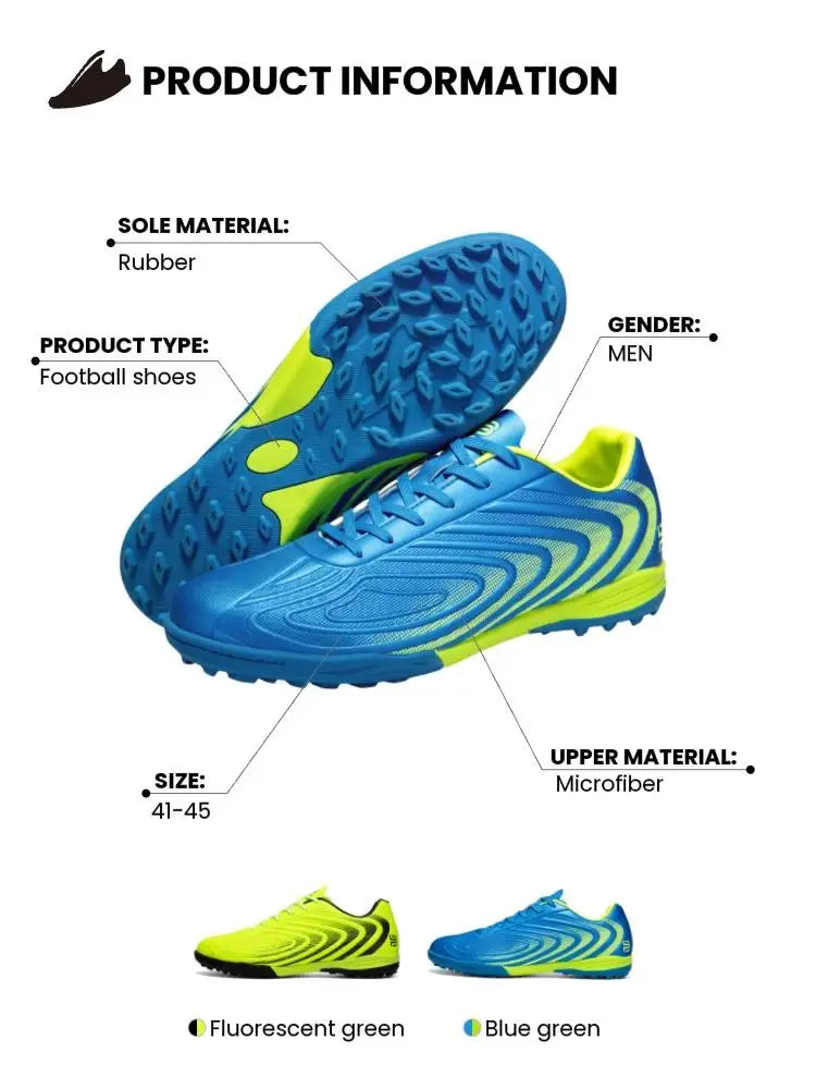 Baasploa Men's Soccer Shoes Comfort Brand Lightweight Turf Training Professional Football Shoes Male Soft Sneakers Non-Slip