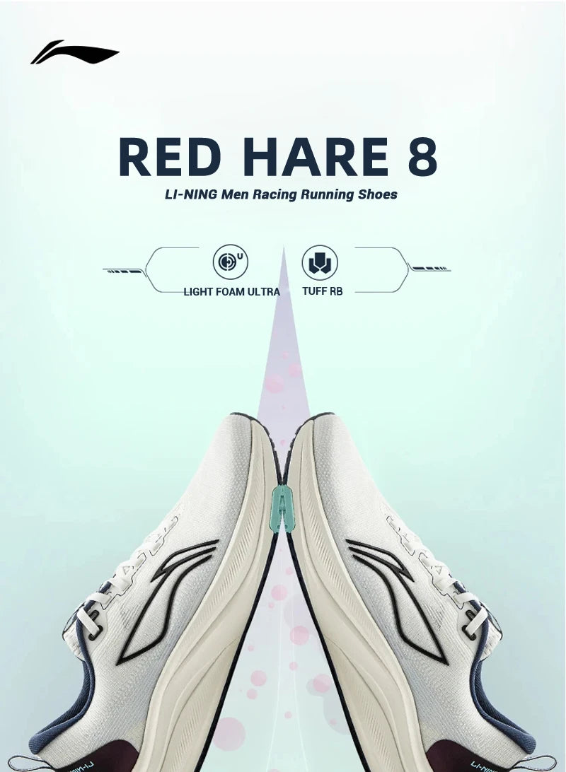 Ténis de corrida Li-Ning RED HARE 8 para homem, LIGHT FOAM ULTRA, refletores, amortecimento estável, sapatilhas leves LiNing ARPV001