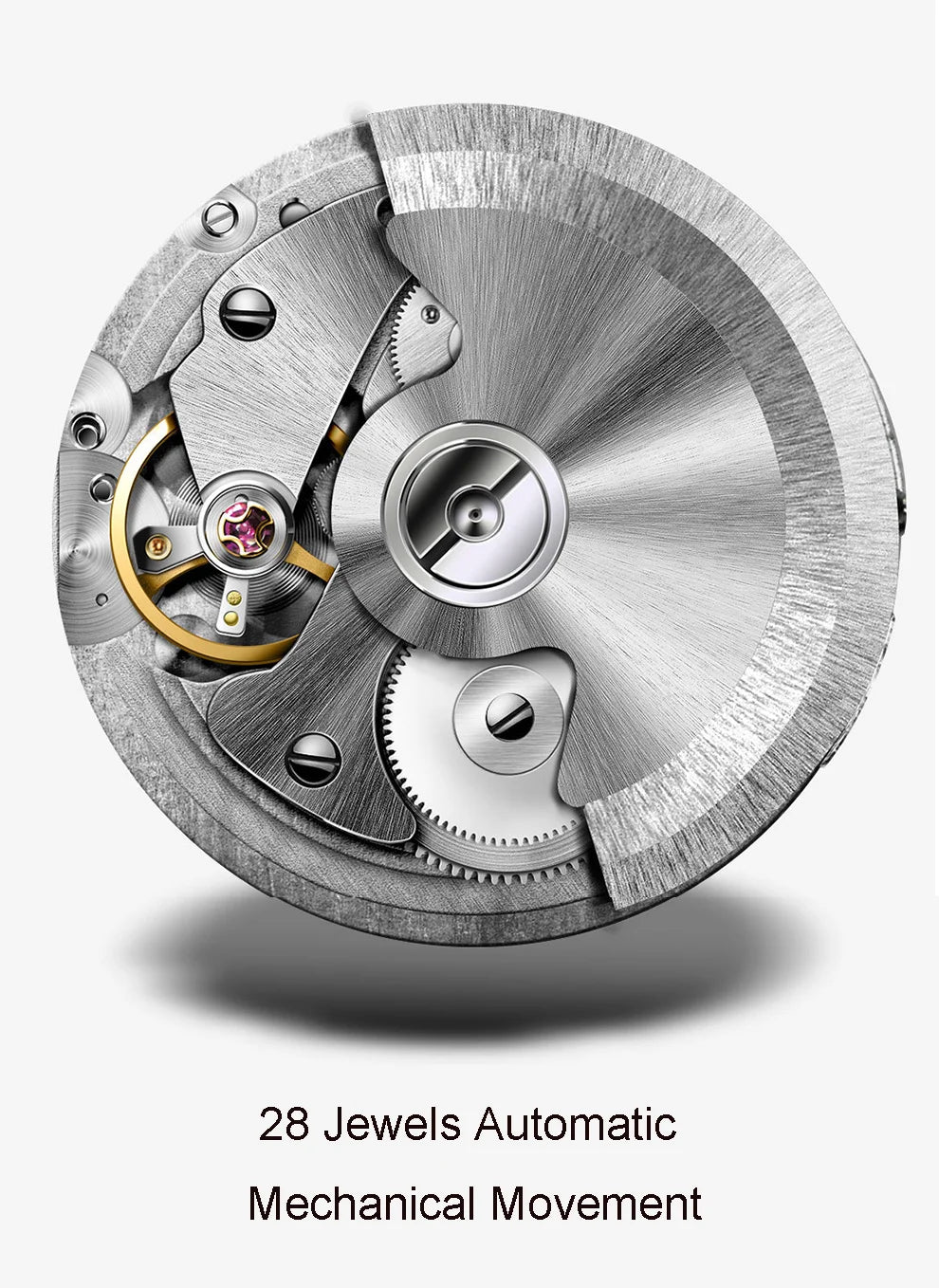 Reloj de lujo suizo LOBINNI para hombre, mecánico automático con calendario perpetuo, cristal de zafiro y multifunción L13019-8