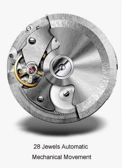 Reloj de lujo suizo LOBINNI para hombre, mecánico automático con calendario perpetuo, cristal de zafiro y multifunción L13019-8