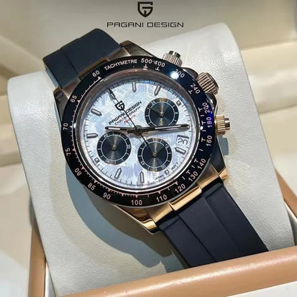 PAGANI DESIGN V2 40MM Meteorite Dial Men Quartz Watches Sapphire Retro Chronograph Waterproof Watch For Men