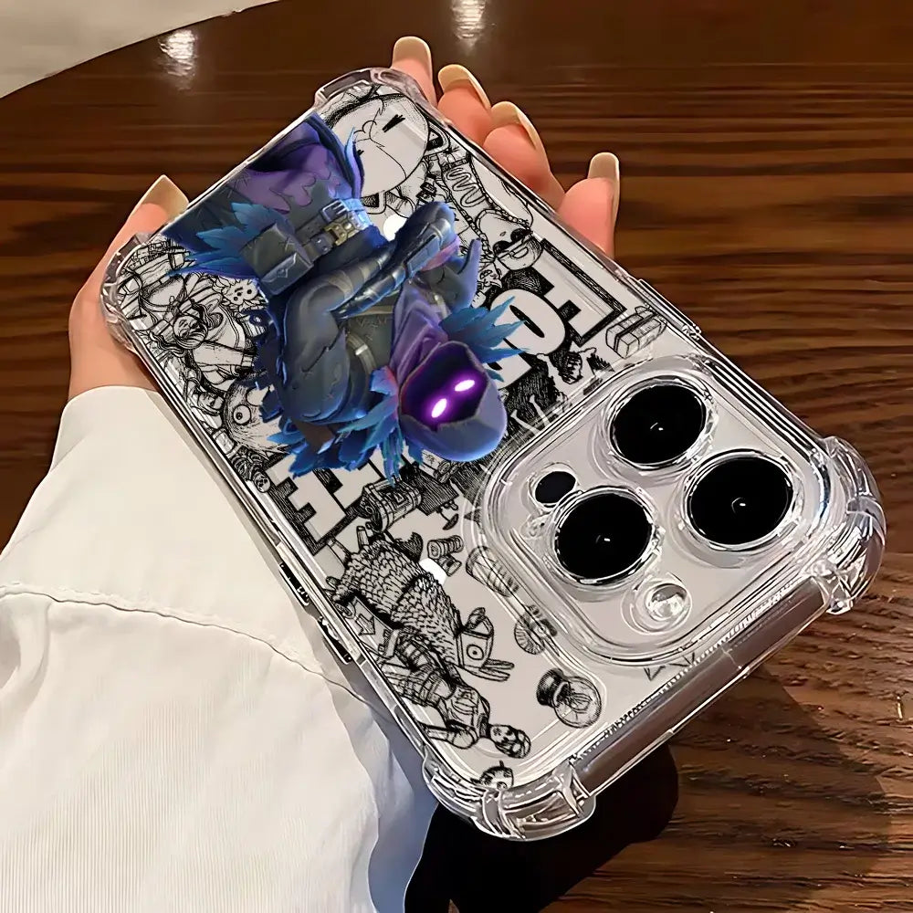 Game Fortnite Phone Case For iPhone 17 16e 16 15 14 13 12 11 Mini Air Pro Max X XR XSMax 7 8 Plus Anti Fall Transparent Cover