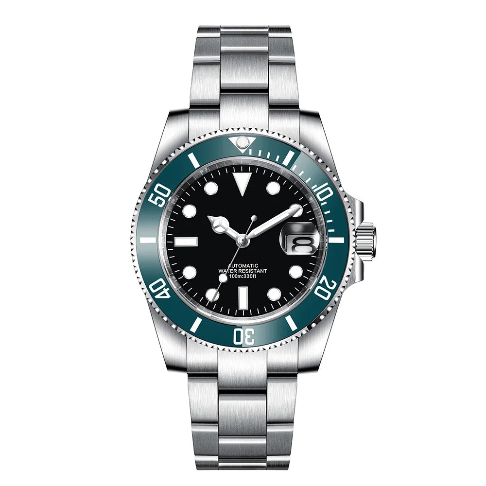 Customized Logo Men's Mechanical Automatic Wristwatch NH35 Movement 40mm Dial 100M Waterproof Sapphire Glass DIY Corgeut