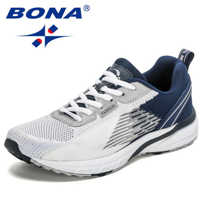 BONA New Popular Style Men's Running Mesh Weaving Upper Sport Shoes Ventilated Jogging Walking Sneakers Lace-Up