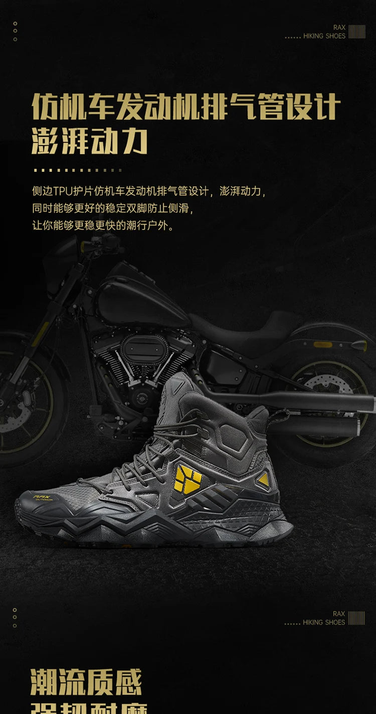 Rax Men's Waterproof Hiking Shoes Breathable Hiking Boots Outdoor Trekking Boots Sports Sneakers Tactical Shoes