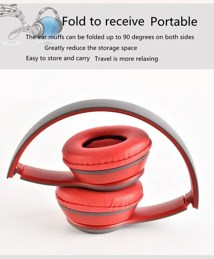 P47 Wireless Bluetooth Headphone With Mic Noise Cancelling Headsets Stereo Sound Earphones Sports Gaming Headphones Supports PC