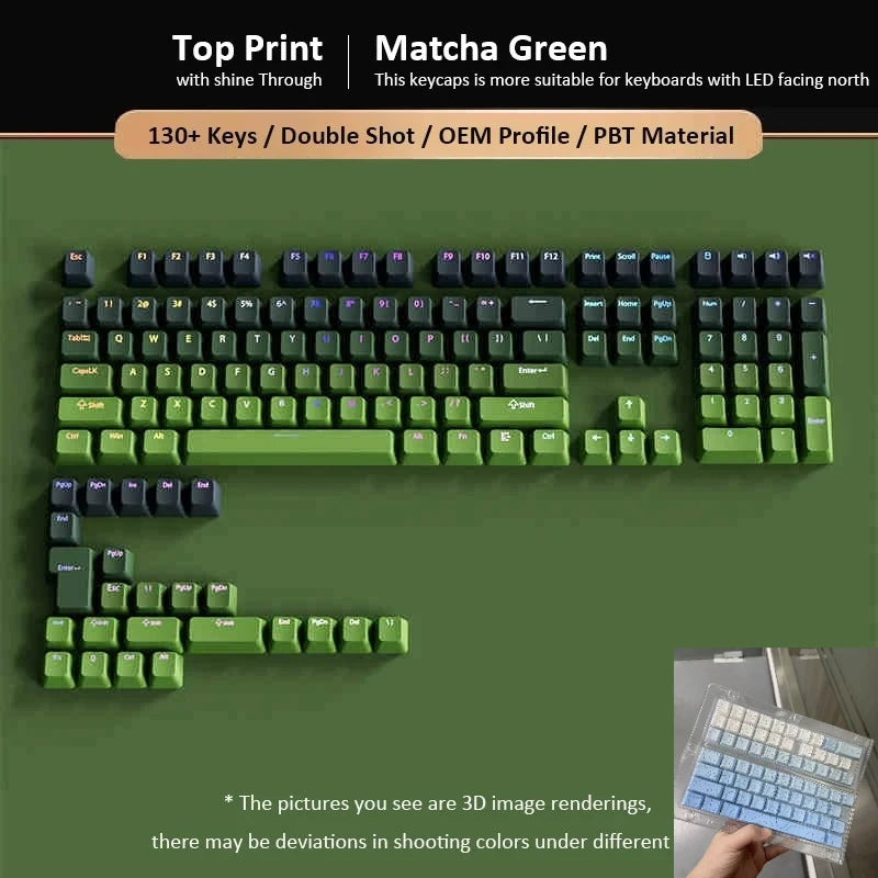 133+ tasti OEM Profile Gradient Keycaps per tastiera meccanica da gaming con switch Cherry MX, PBT retroilluminati RGB, layout ISO, keycap