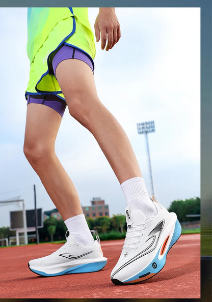 Carbon plate men's and women's anti-slip running shoes, professional marathon sports breathable mesh CHUNTA sports shoes