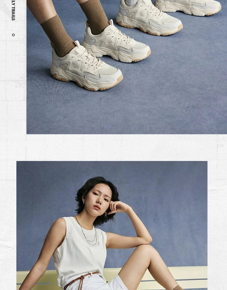 Xtep casual shoes 2025 spring and summer lightweight sports shoes with thick sole, fashionable street style sneakers 875319320004