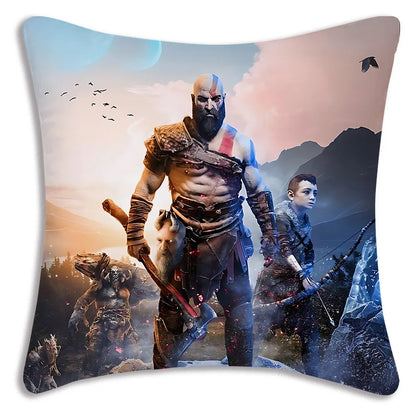 Pillow Covers Cartoon Game G-God of War R-Ragnaroks Sofa Decorative Home Double-sided Printing Short Plush Cute Cushion Cover
