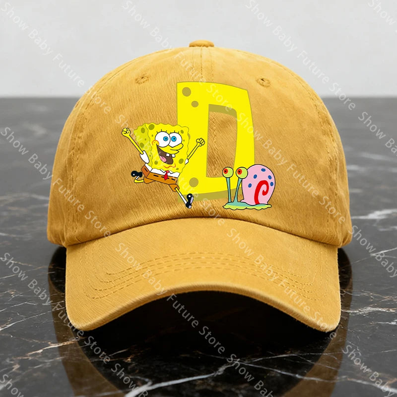 Spongebobs New Baseball Caps for Adult Cartoon Letter Fashion Man Women Washed Hat Summer Vintage Caps Anime Cute Birthday Gifts