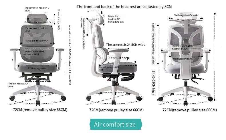 Ergonomic Gaming Chair Office Mesh Chair with 3D Lumbar Support, Adjustable Swivel Desk Chair, E-Sports Racing Chair with Footrest