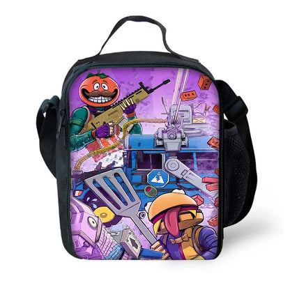 Hot Game Shooting Fortnite Child Insulated Large Capacity Bag for Boys and Girls, Student Outdoor Reusable Thermal Cooler Lunch Box