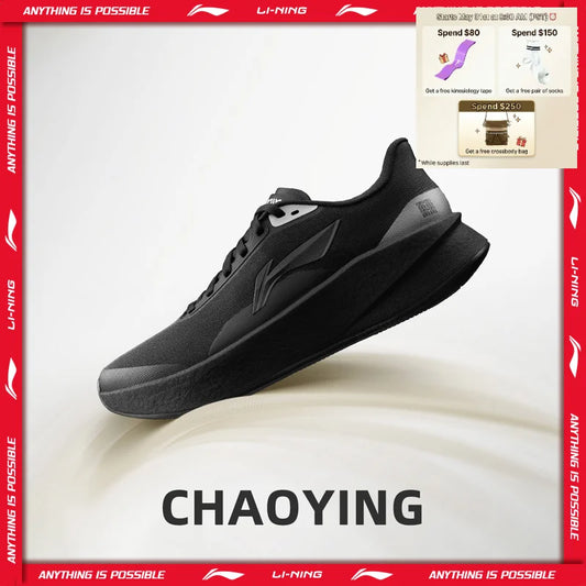 Li-Ning Men's CHAOYING Cushion Running Shoes BOOM Lightweight Springy TEMPO BOUNSE Soft LiNing Comfortable Sneakers ARBW007