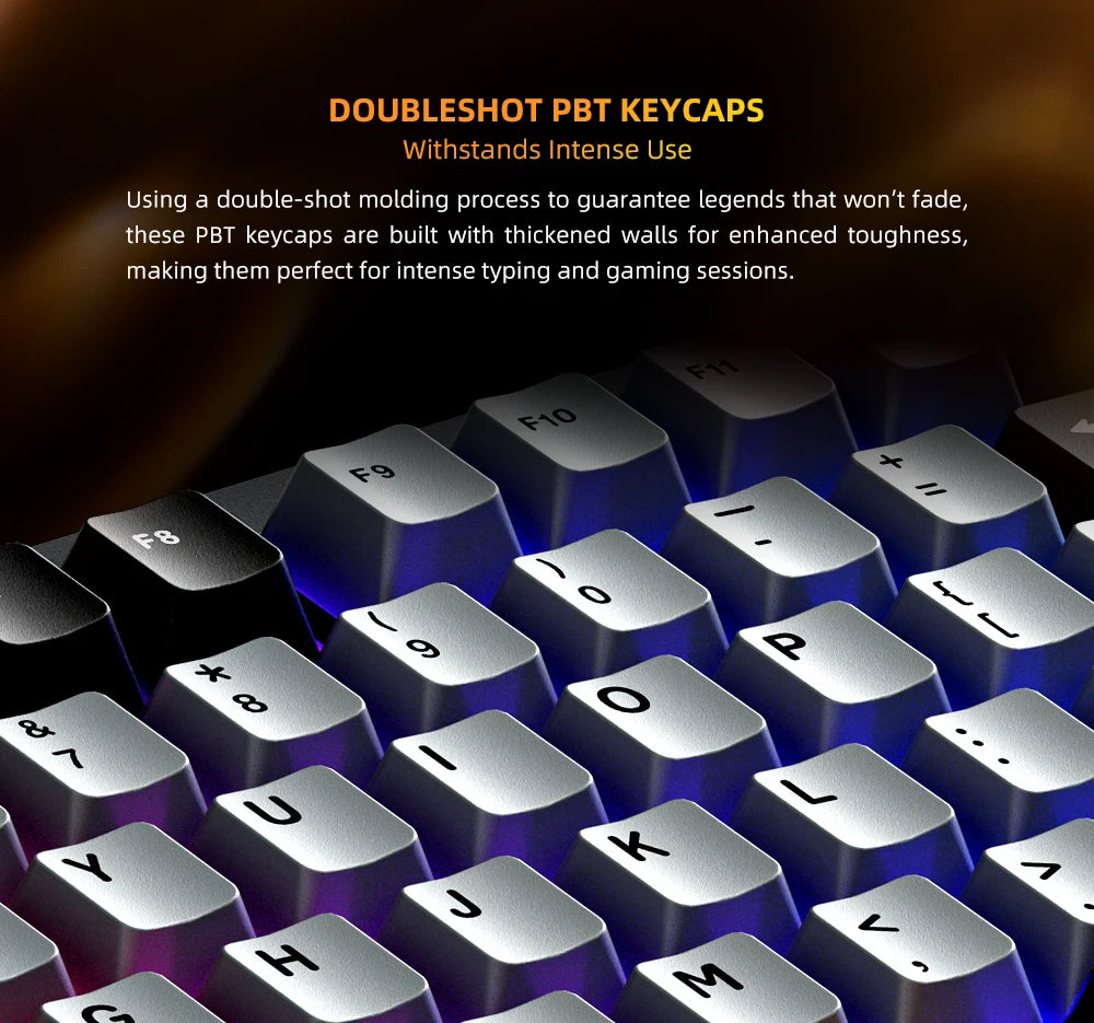 Tastiera meccanica Machenike K600-B82W Tri-Mode con montaggio Gasket, layout ANSI 75%, retroilluminazione RGB, tastiera gaming wireless