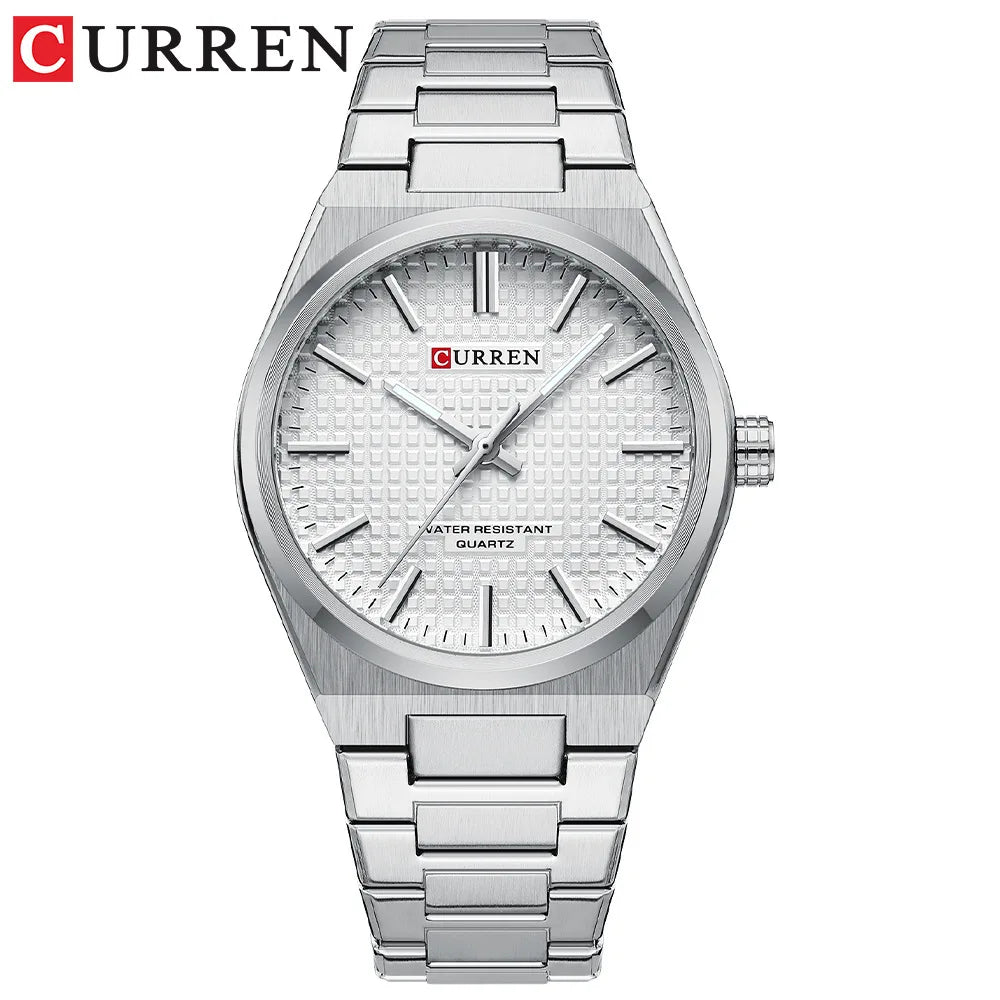 Montre pour homme CURREN 8439 – Modèle de grande marque, style luxe et professionnel, étanche, en acier inoxydable, type militaire, à mouvement quartz.