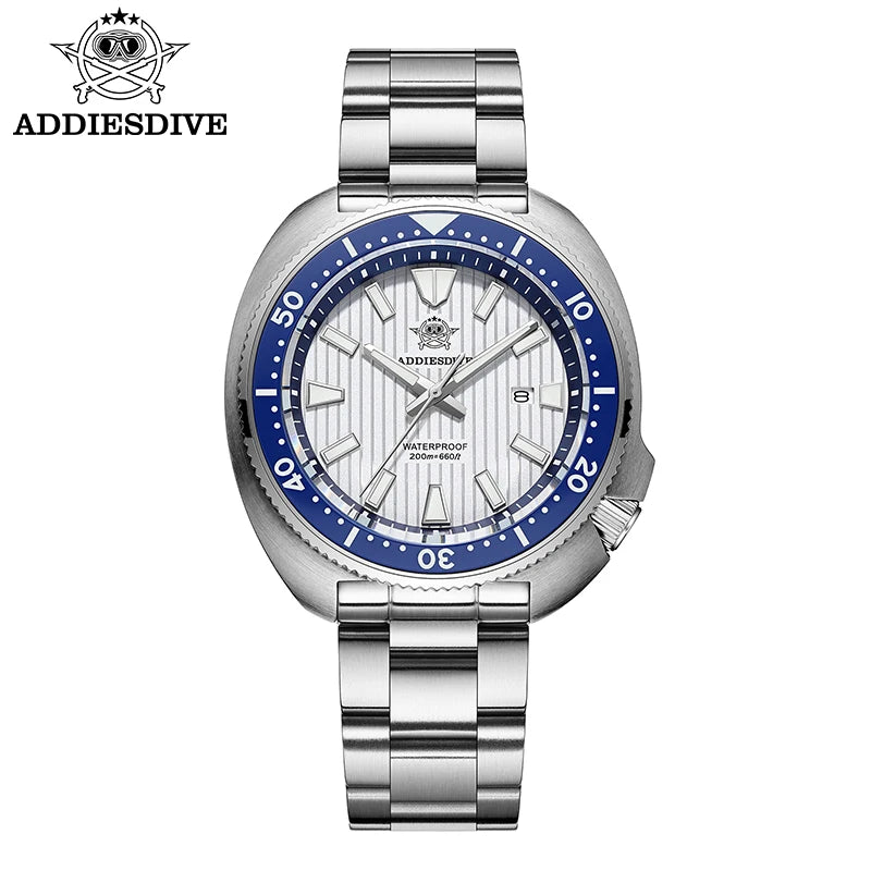 ADDIESDIVE Men's Diving Watch 200 Waterproof Sapphire Glass Quartz Watch BGW9 Luminous Stainless Steel Business Fashion Watch