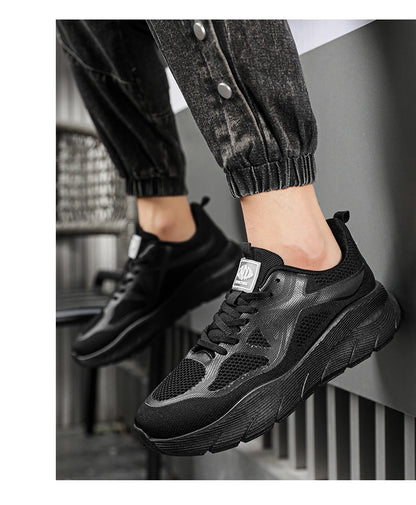 Fashion Platform Men's Running Shoes Trendy Casual Knit Breathable Orange Sneakers Men Outdoor Sports Non-slip Jogging Shoes Man