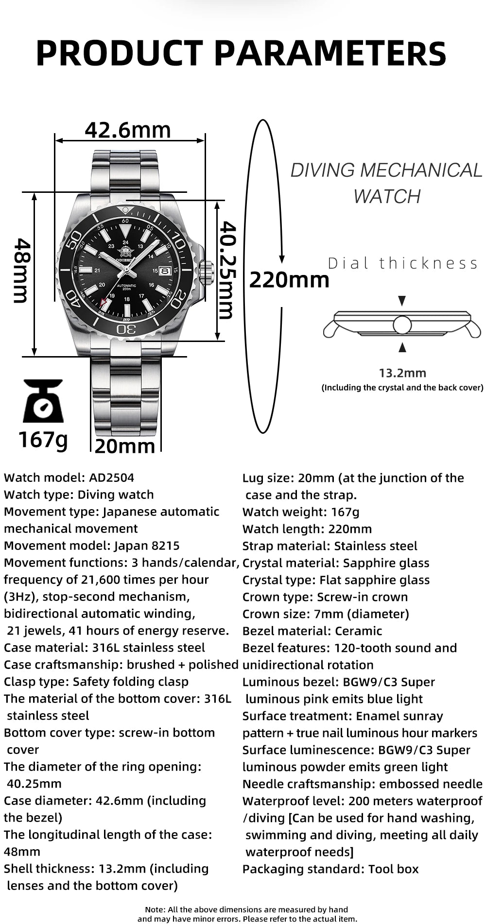 ADDIESDIVE Men Luxury Watch Sapphire Crystal Ceramic Ring 20Bar Diving Luminous Automatic Mechanical Watch Exquisite Gift Clock