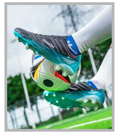 Double Star Adult Youth AG Soccer Cleats Non-Slip Durable Artificial and Natural Grass Football Shoes for Training and Matches Men Women