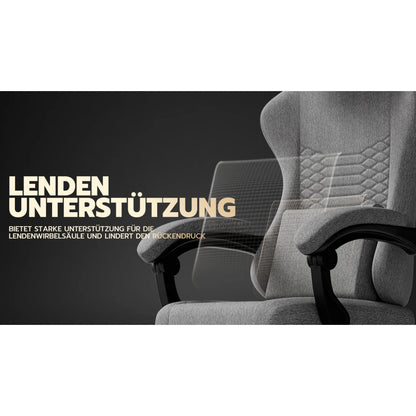 Gaming Chair Fabric Office Chair, Massage Gaming Chair with Headrest, Ergonomic Racing Gaming Seat with Footrest, for Relaxing