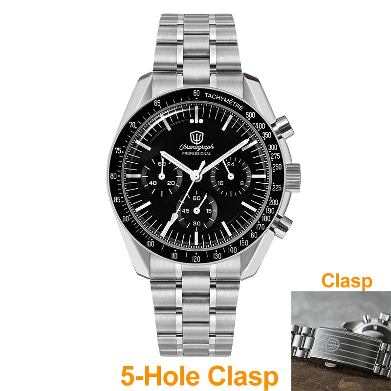 Watchdives WD1863 39mm VK63 Chronograph Watch OTF Clasp Sweep Quartz Movement Sapphire Luminous 100m Waterproof Watches