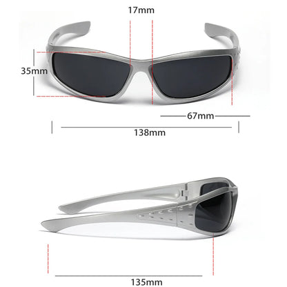 Y2K Sunglasses Men Women Color Hollowed Outdoor Driving UV400 Sunglasses Girls Net Red Hip Hop Gothic Women Sun Glasses 2025 Hot