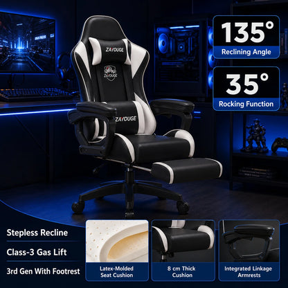 Cadeira de Escritório Gaming Reclinável AOLIVIYA para Computador em Casa, Rotativa, com Elevação, Encosto e Apoio para Pés, para Cybercafé e E-Sports