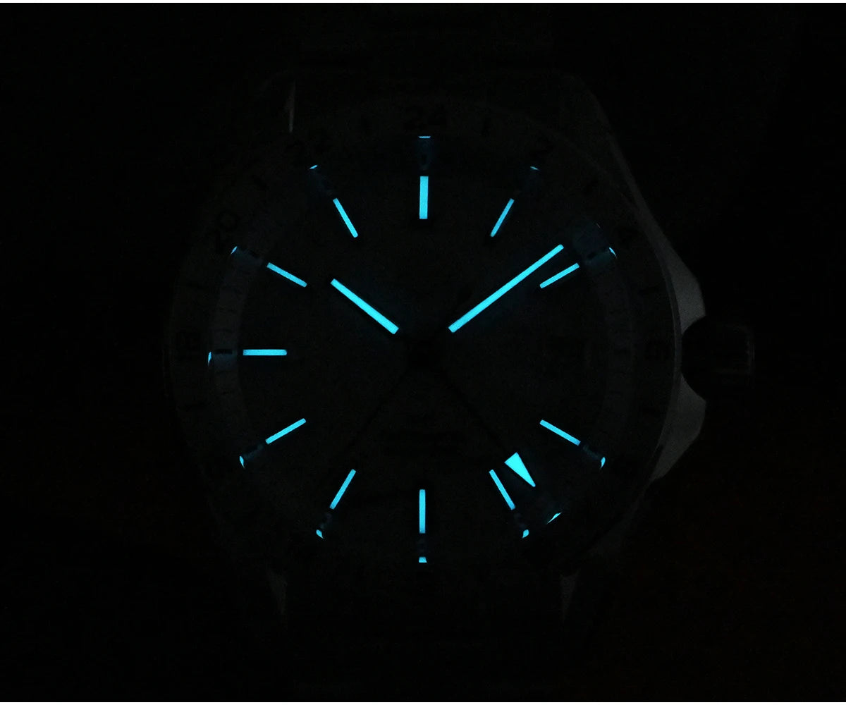 Reloj de lujo para hombre San Martin 39mm con esfera de aventurina, NH34 GMT automático mecánico, zafiro, resistente al agua, luminoso, SN0129