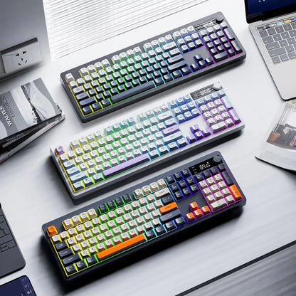 Teclado XUNFOX TK100 inalámbrico 2.4 Bluetooth de doble modo para gaming, silencioso, oficina y portátil, universal