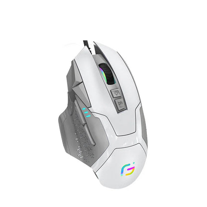 Rato Gaming com Fio 12000 DPI Ajustável, Programação de Macros, Retroiluminação RGB, Design Ergonómico, Tecla Fire, E-sport, Rato para PC