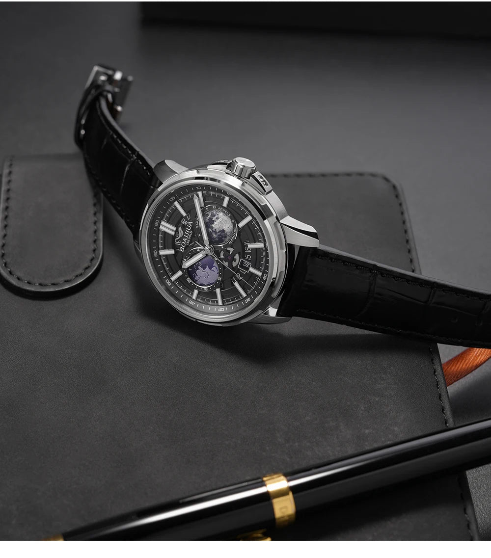 BORIAGE(BOAIJIUA) Fully Automatic Mechanical Men's Watch Original Design Mechanical Watches Waterproof Luminous Wristwatch